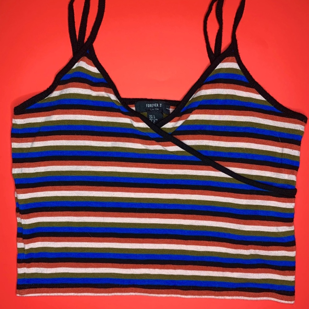 Stripped overlaying crop top